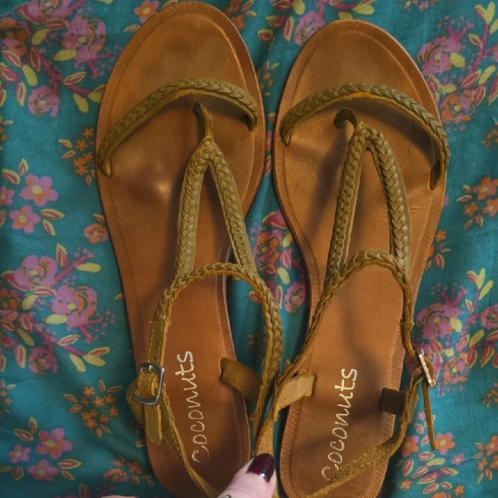 Coconuts by Matisse Tan T-Strap Sandals